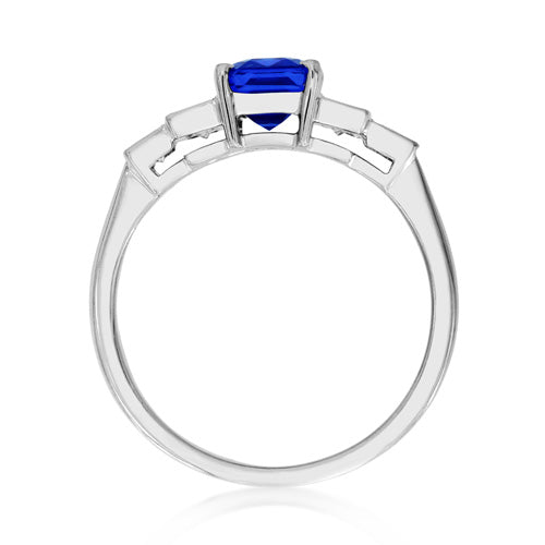 18ct White Gold Tanzanite & Diamond Set Dress Ring