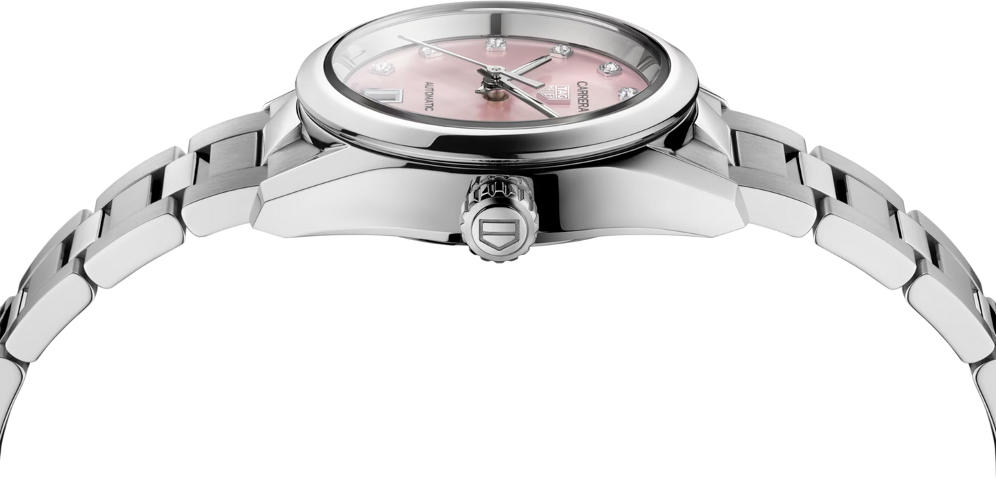 TAG Heuer Carrera Pink Diamond Set Dial Stainless Steel Womens Watch WBN2416.BA0621