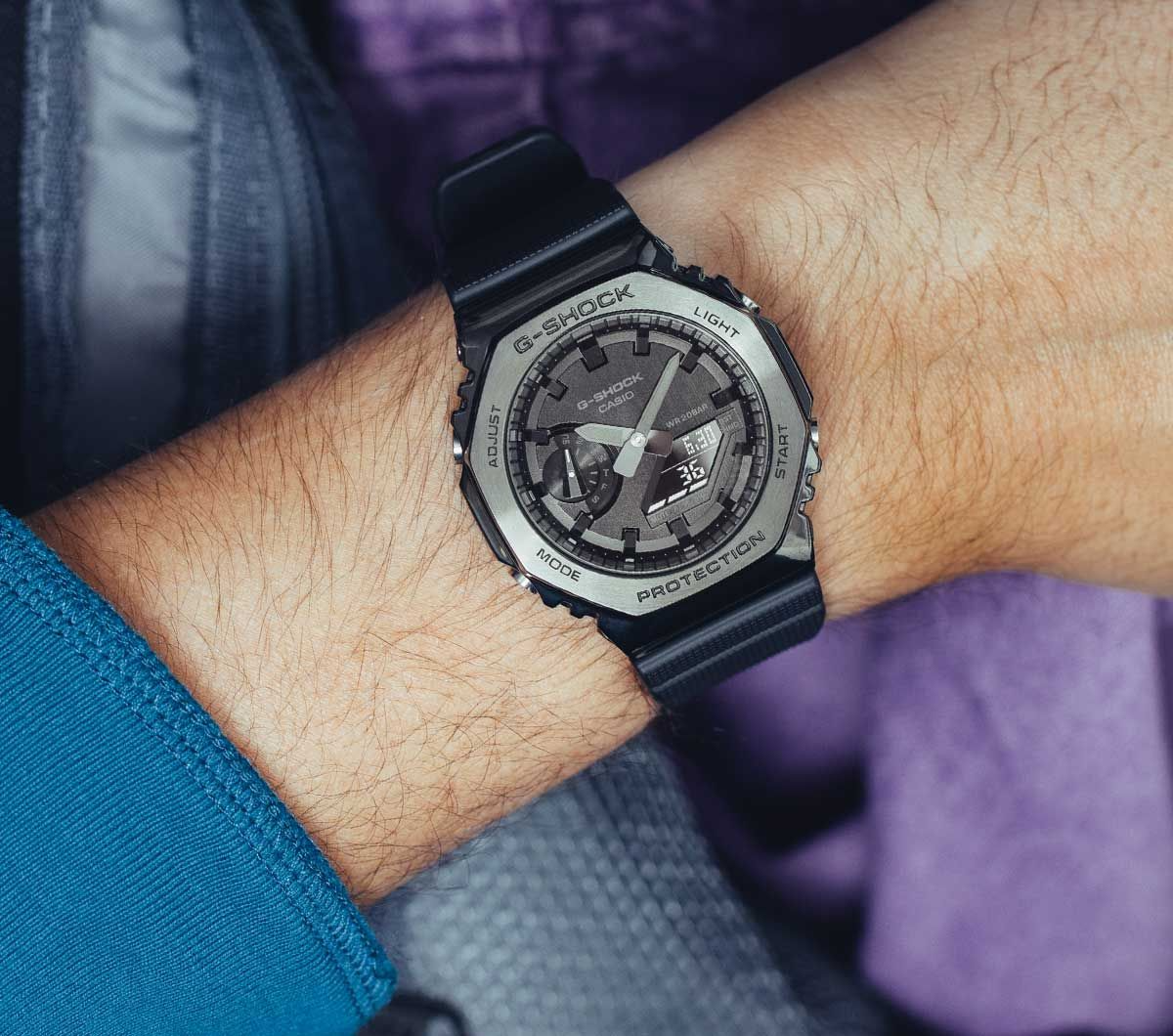 G-SHOCK 2100 Collection All Black Metal Cover Series Stainless Steel & Resin Quartz Watch GM-2100BB-1AER