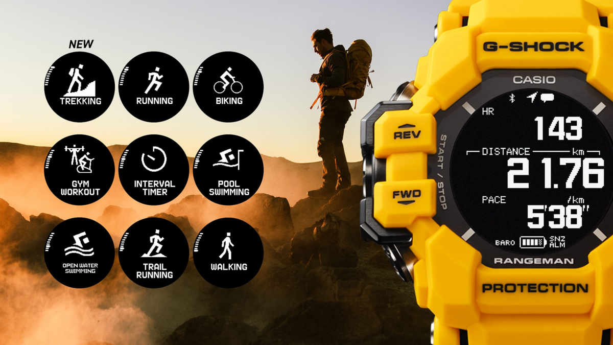 G-SHOCK Master of G RANGEMAN Bluetooth® Smartwatch (Yellow) GPR-H1000-9ER