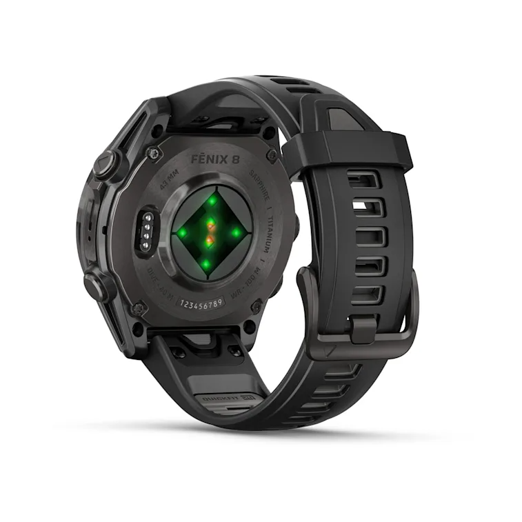 GARMIN fēnix 8 43mm AMOLED Sapphire Carbon Grey DLC Polymer & Titanium Smartwatch 010-02903-21