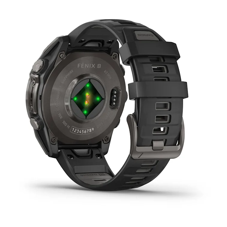 GARMIN fēnix 8 47mm AMOLED Sapphire Carbon Grey DLC Polymer & Titanium Smartwatch 010-02904-21