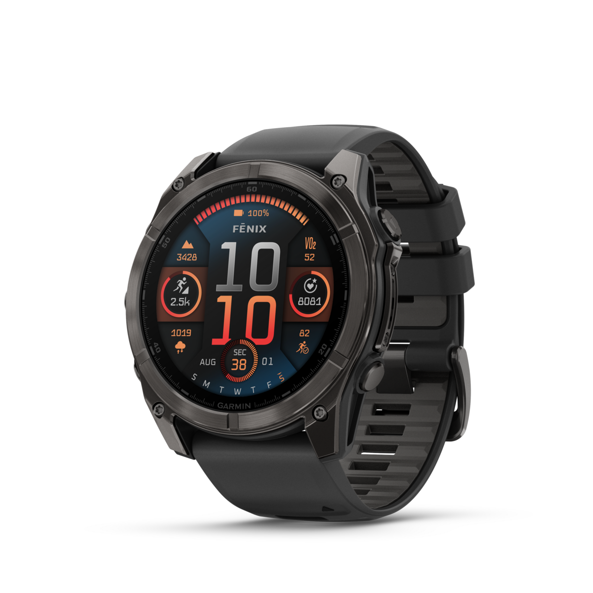 GARMIN fēnix 8 51mm AMOLED Sapphire Carbon Grey DLC Polymer & Titanium Smartwatch 010-02905-21