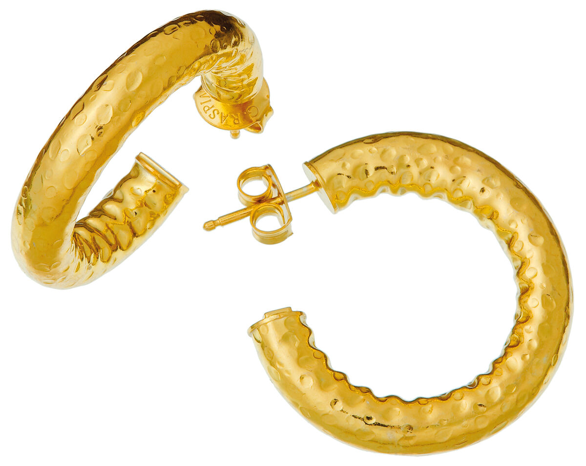 Giovanni Raspini Gold-Plated Sterling Silver Rock Small Hoop Earrings