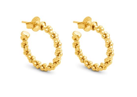 Giovanni Raspini Gold-Plated Sterling Silver Wheat Chain Small Hoop Earrings