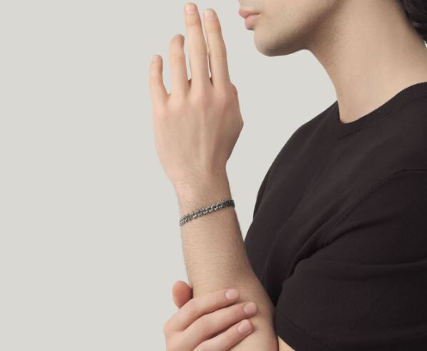 Giovanni Raspini Rhodium-Plated Sterling Silver Black Crab Chain Bracelet