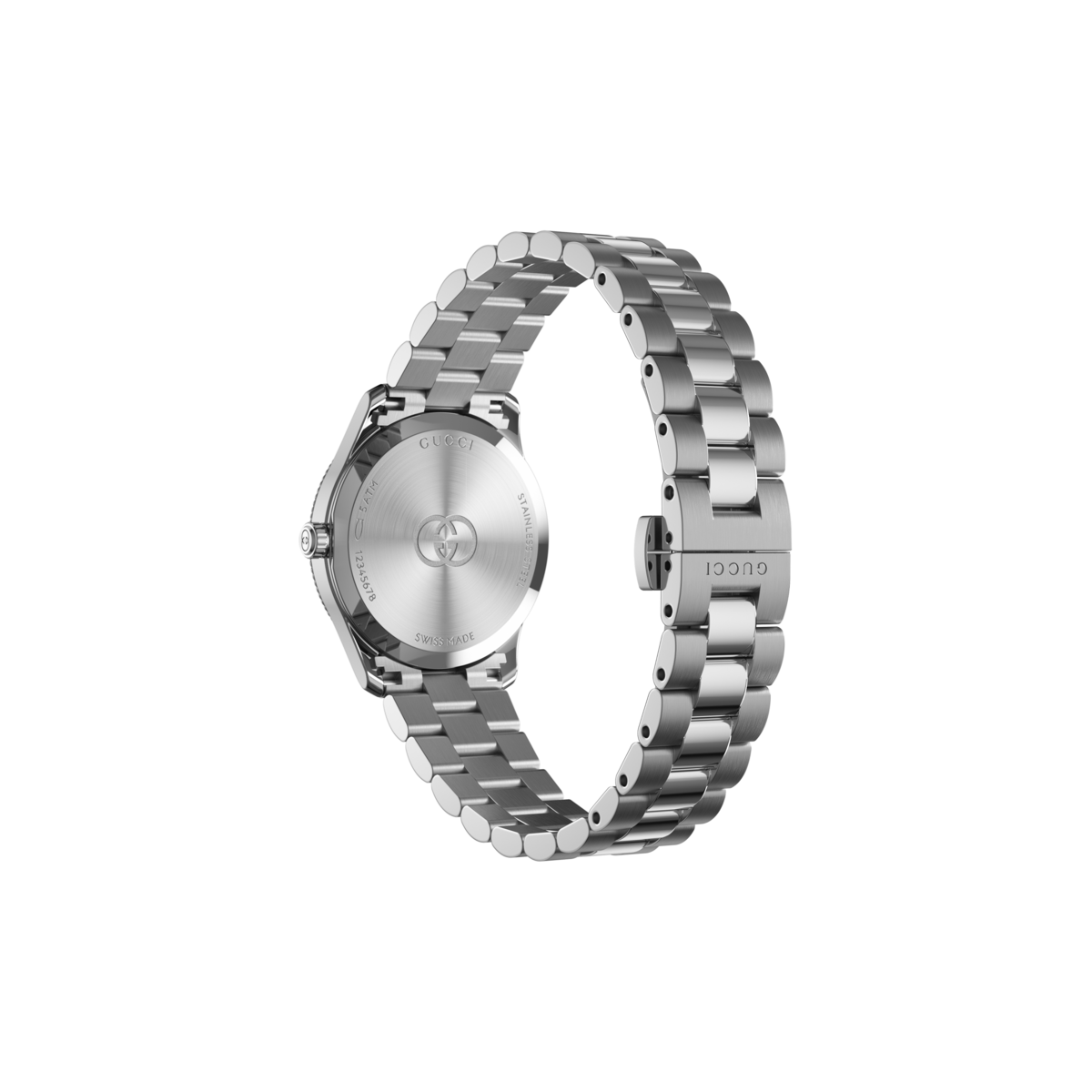 Gucci G-Timeless Pink Mother of Pearl Diamond Set Dial Stainless Steel Womens Quartz Watch YA1265062