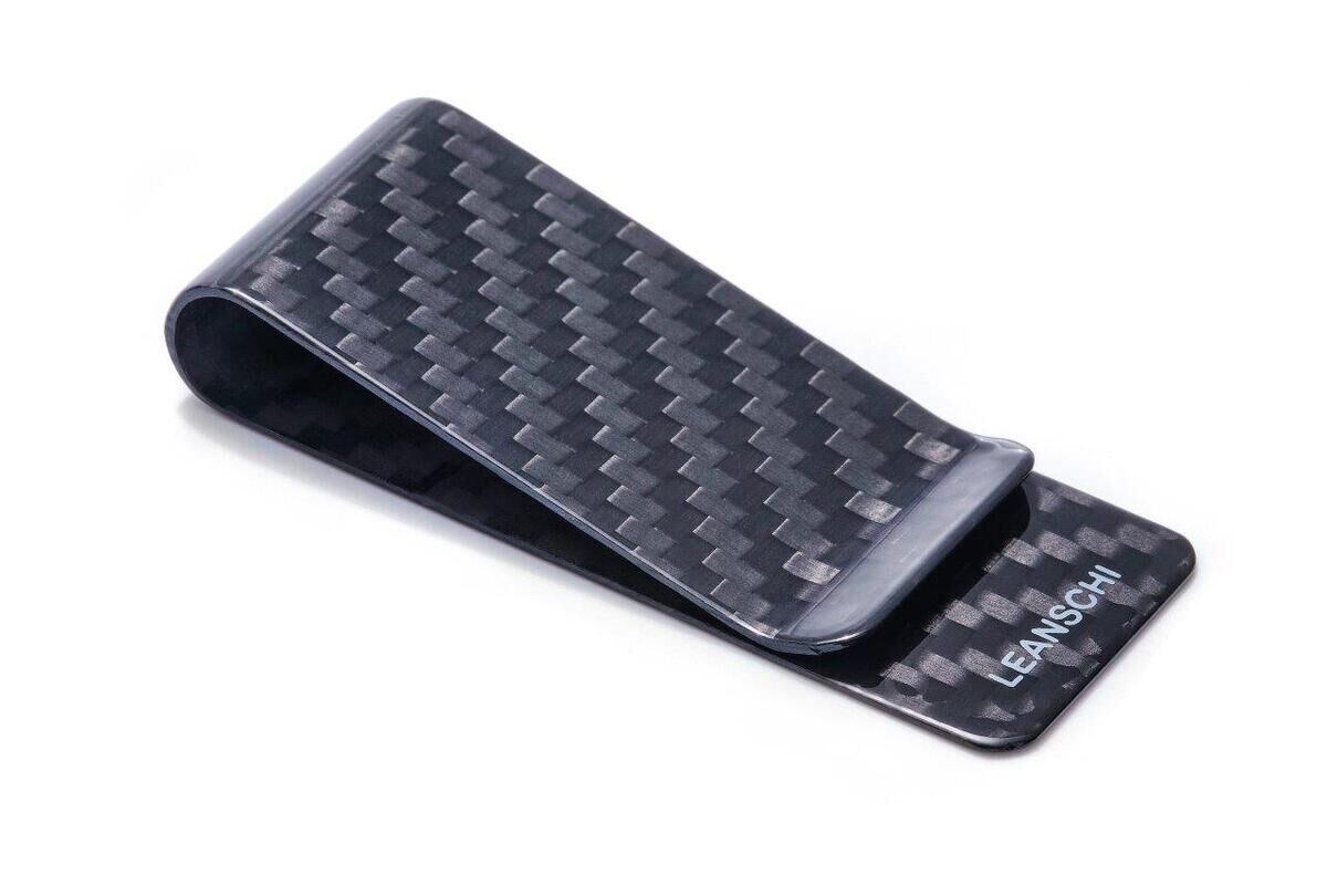 LEANSCHI Black Carbon Fibre Money Clip
