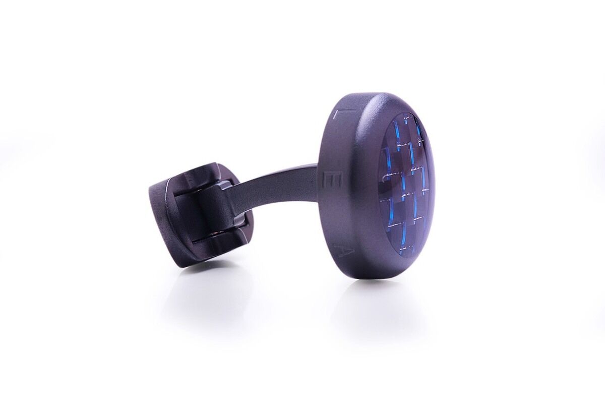LEANSCHI Stealth DLC Stainless Steel Blue & Black Carbon Fibre T-Bar Cufflinks