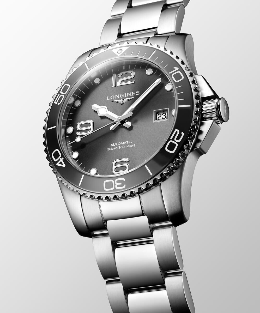 Longines HydroConquest Grey Dial Stainless Steel Mens Watch L37814766