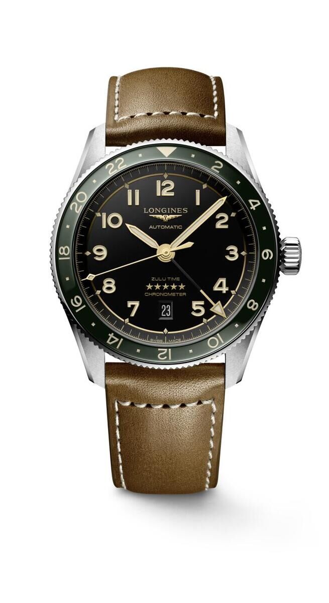 liiintime様 Longines Spirit Zulu Time Anthracite Dial/Green Bezel Stainless