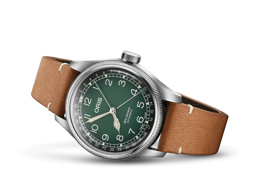 Oris X Cervo Volante Big Crown Pointer Date Green Dial Stainless Steel Mens Watch
