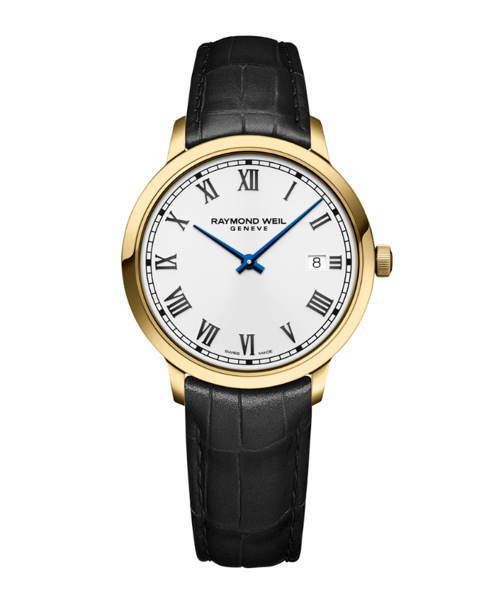 Raymond Weil Toccata White Dial PVD Gold Plated Mens Quartz Watch