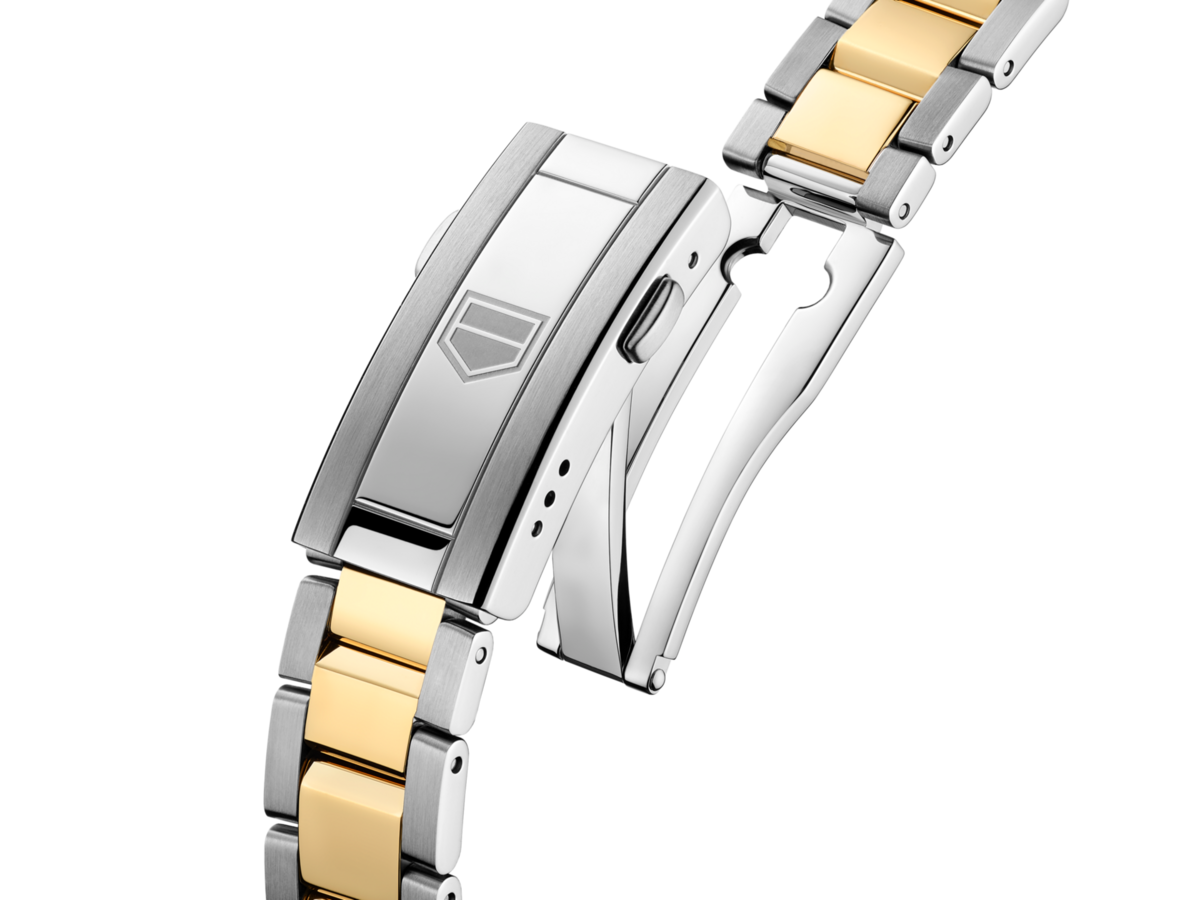 TAG Heuer Aquaracer Professional 200 Solargraph Two Tone Blue Diamond Set Dial Womens Quartz 34mm Watch WBP1323.BB0004