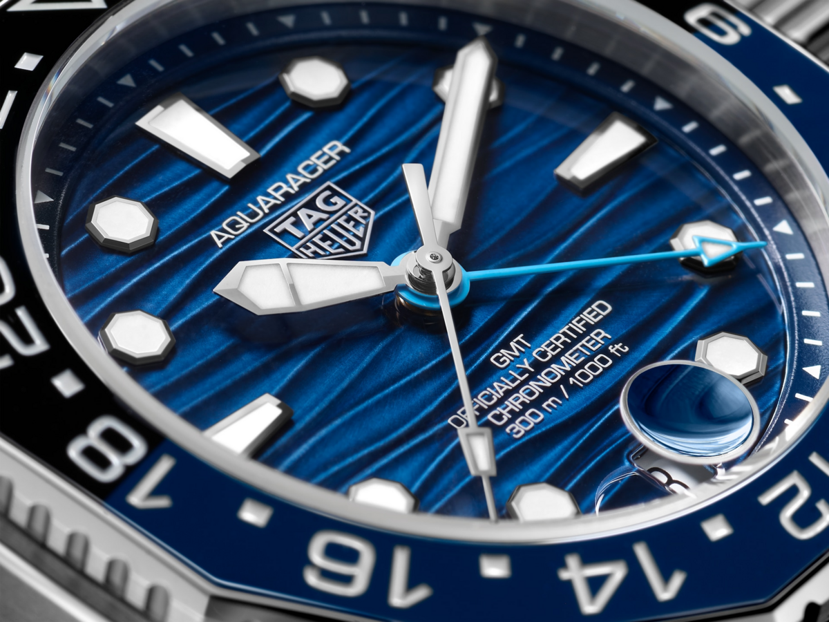 TAG Heuer Aquaracer Professional 300 GMT Blue Dial Stainless Steel Mens Watch WBP5114.BA0013