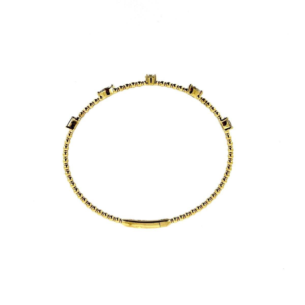 14ct Gold Multi-Cut Diamond Set Flexi Bangle