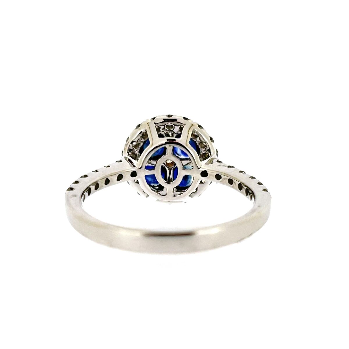 14ct White Gold Sapphire & Diamond Set Cluster Ring