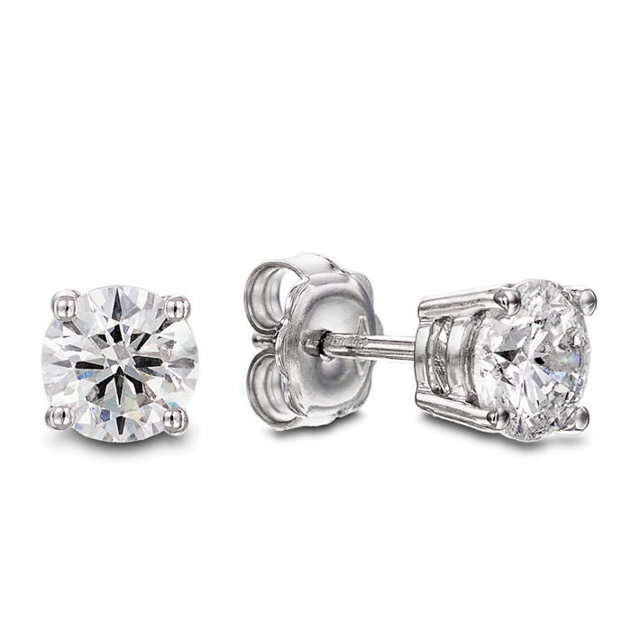18ct White Gold 4 Claw Set 0.80ct Diamond Stud Earrings