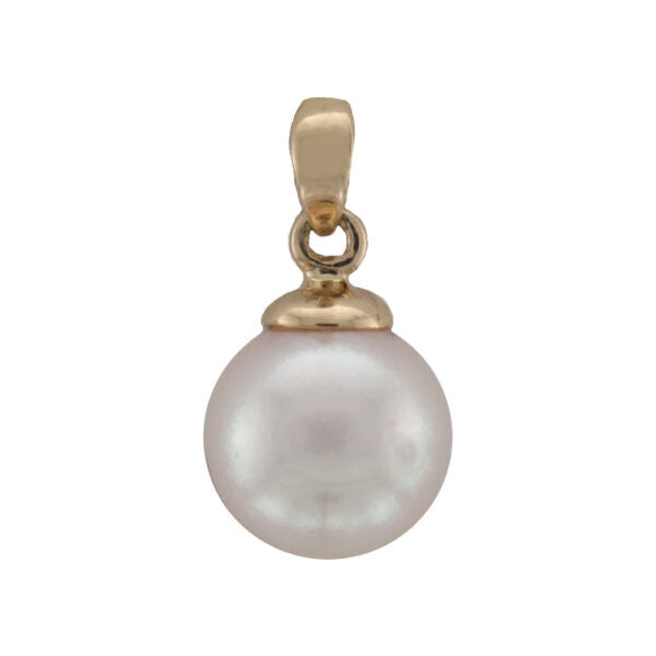 9ct Gold 7mm Cultured Pearl Pendant Necklace