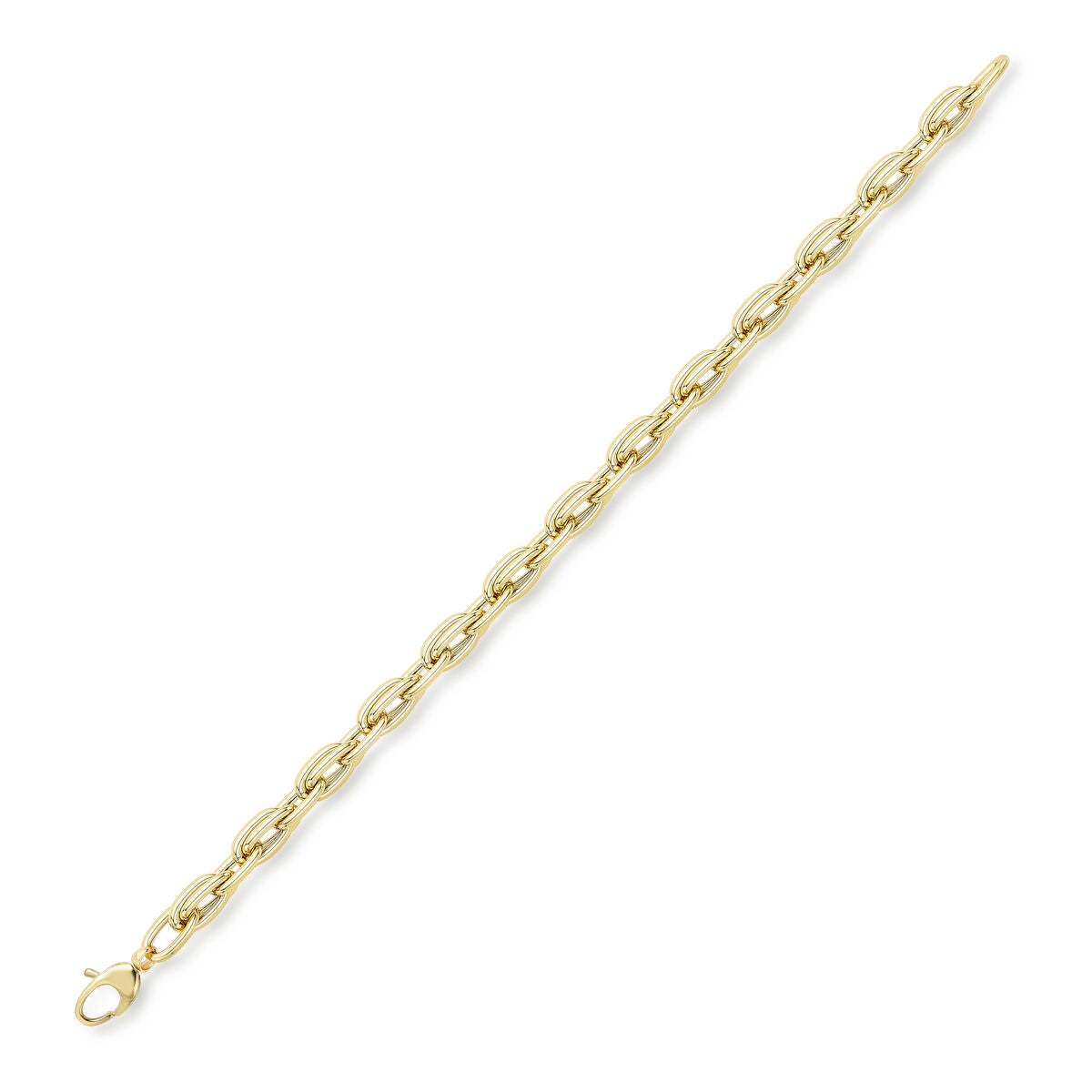 9ct Gold Elongated Oval Link Bracelet