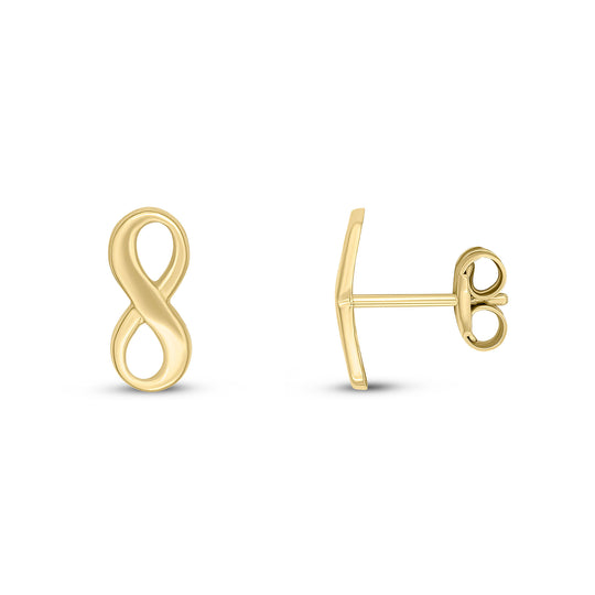 9ct Gold Infinity Stud Earrings