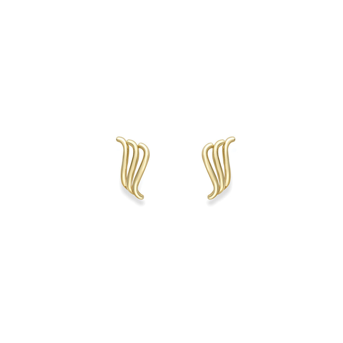 9ct Gold Openwork Wave Stud Earrings