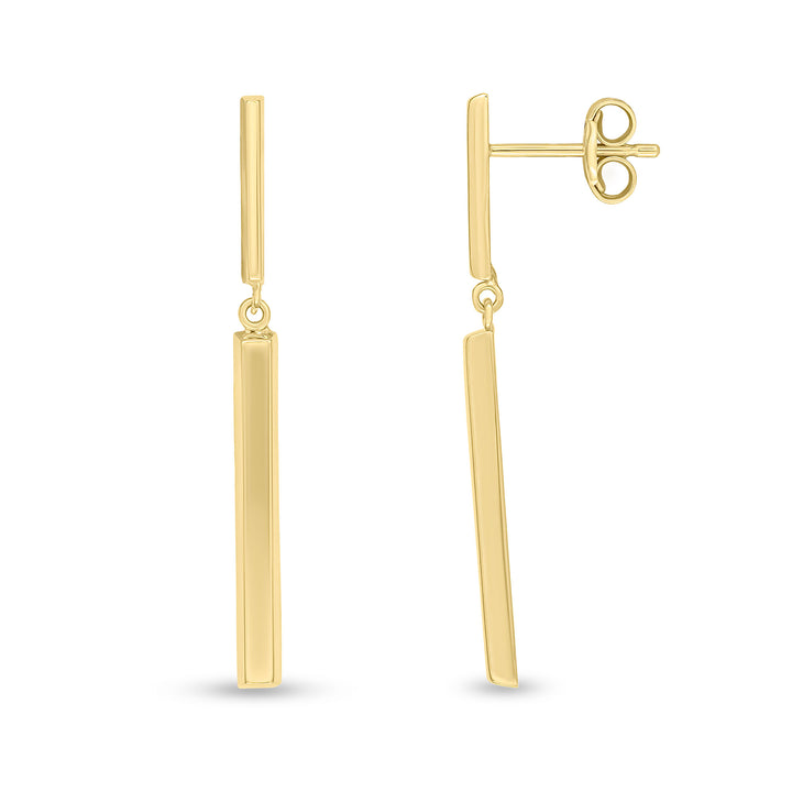 9ct Gold Polished Linked Bars Drop Earrings