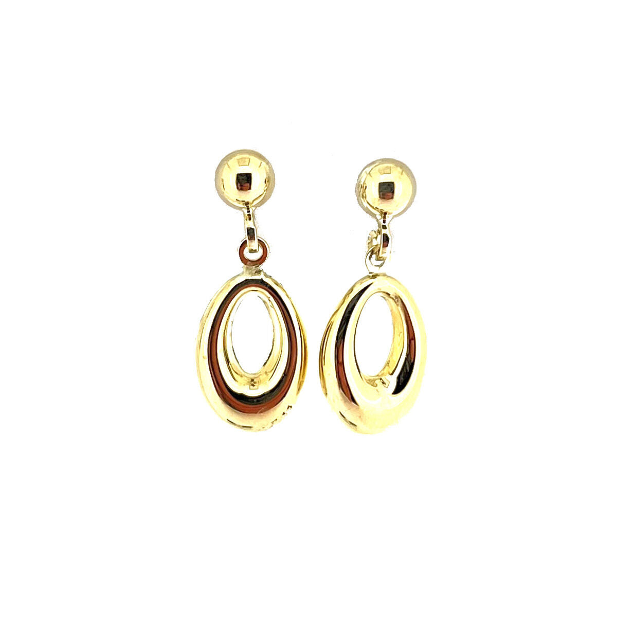 9ct Gold Polished Open Oval Drop Earrings