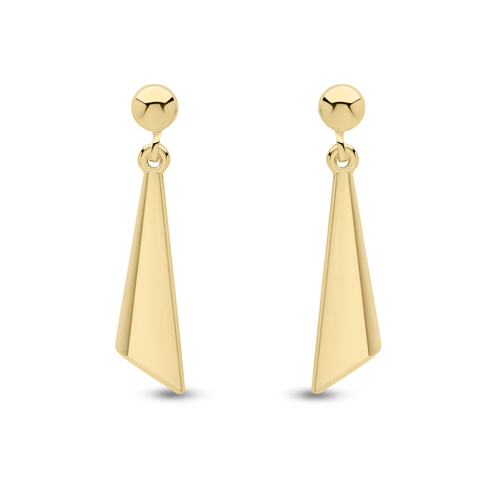 9ct Gold Polished Triangular Drop Earrings