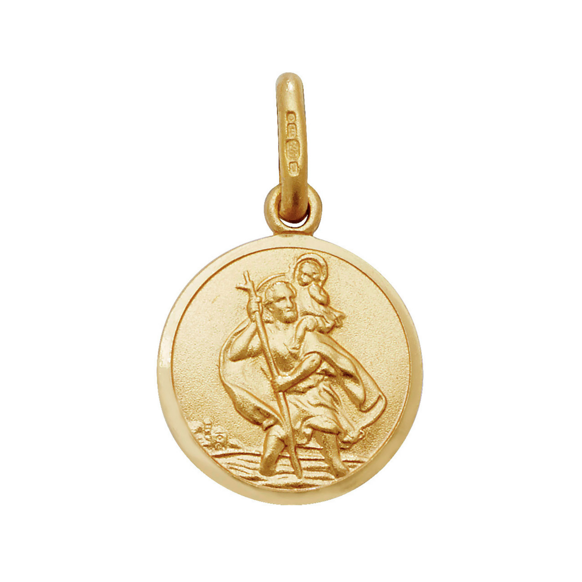9ct Gold St Christopher Pendant Necklace