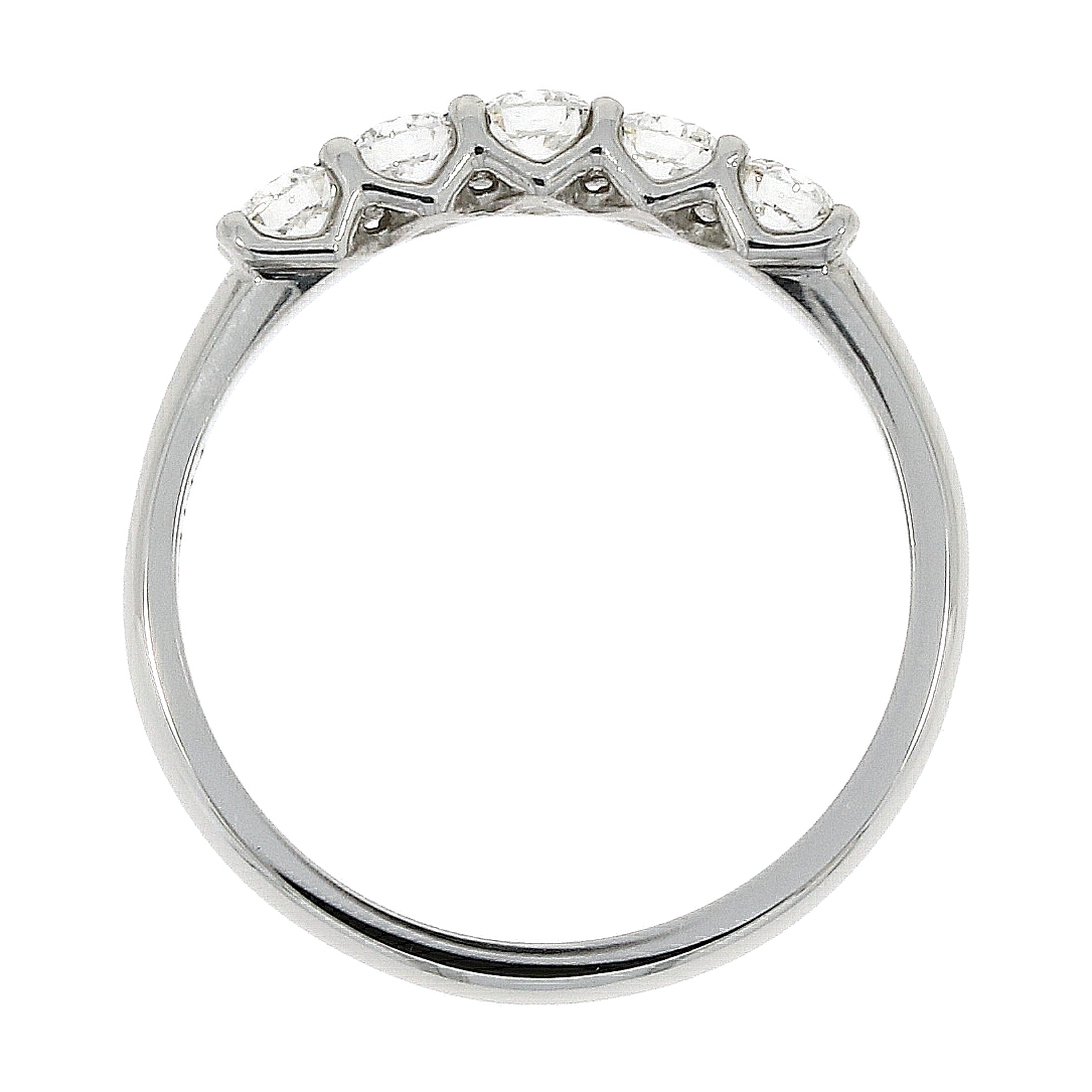 Platinum Claw Set Diamond 0.48ct Five Stone Half Eternity Ring