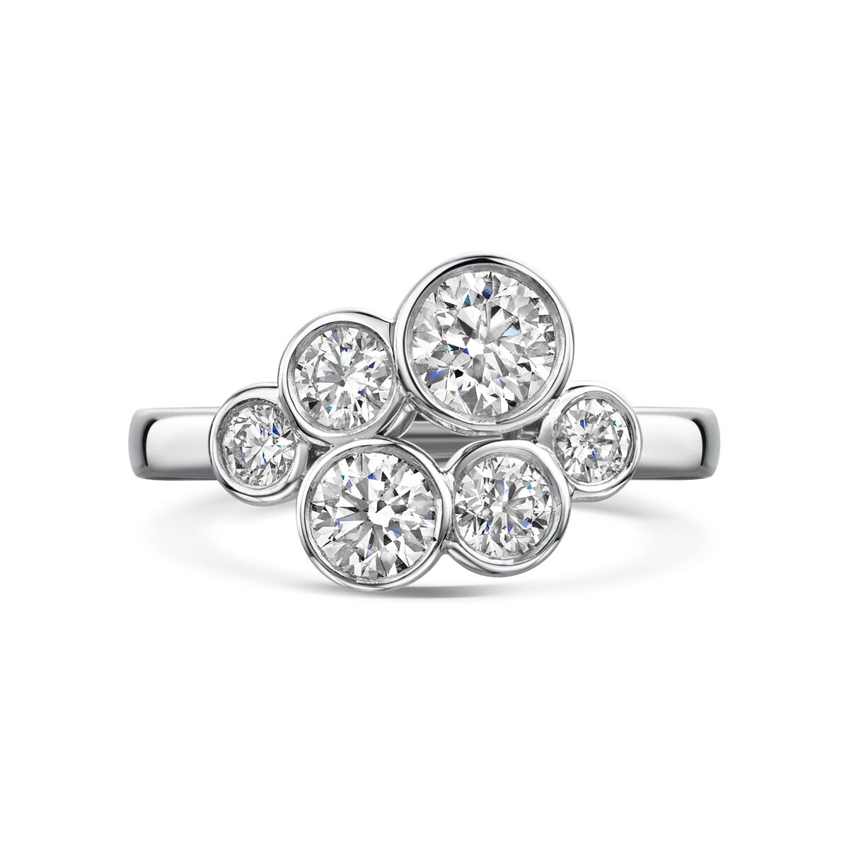 Platinum Diamond Set "Pop" Bubble Dress Ring