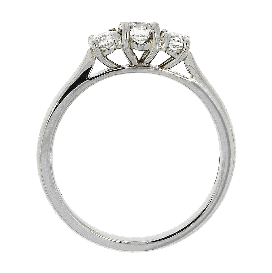 Platinum Graduated Three Stone Diamond 0.50ct Claw Set Trilogy Ring