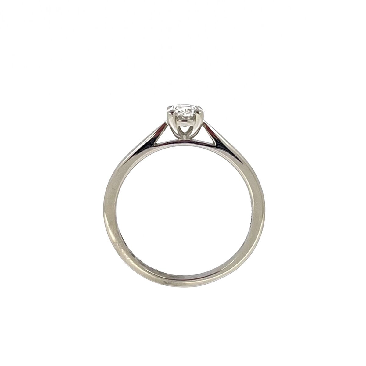 Platinum Solitaire 4 Claw Set 0.50ct Single Stone Oval Cut Diamond Ring