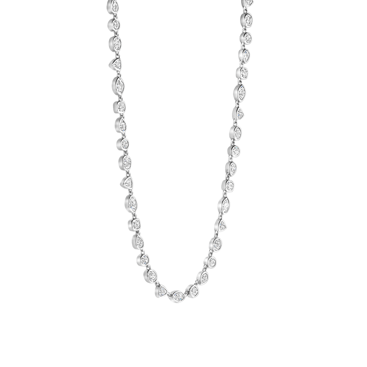 TI SENTO Sterling Silver Multi-Shaped Cubic Zirconia Set Necklace