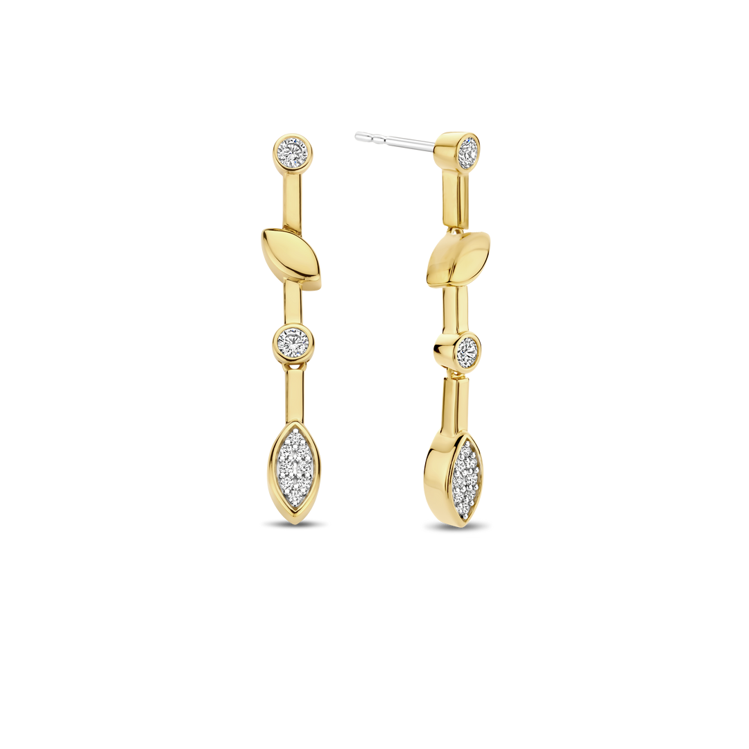 TI SENTO Gold Plated Sterling Silver Cubic Zirconia Set Drop Earrings
