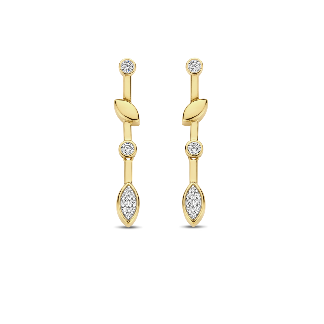 TI SENTO Gold Plated Sterling Silver Cubic Zirconia Set Drop Earrings