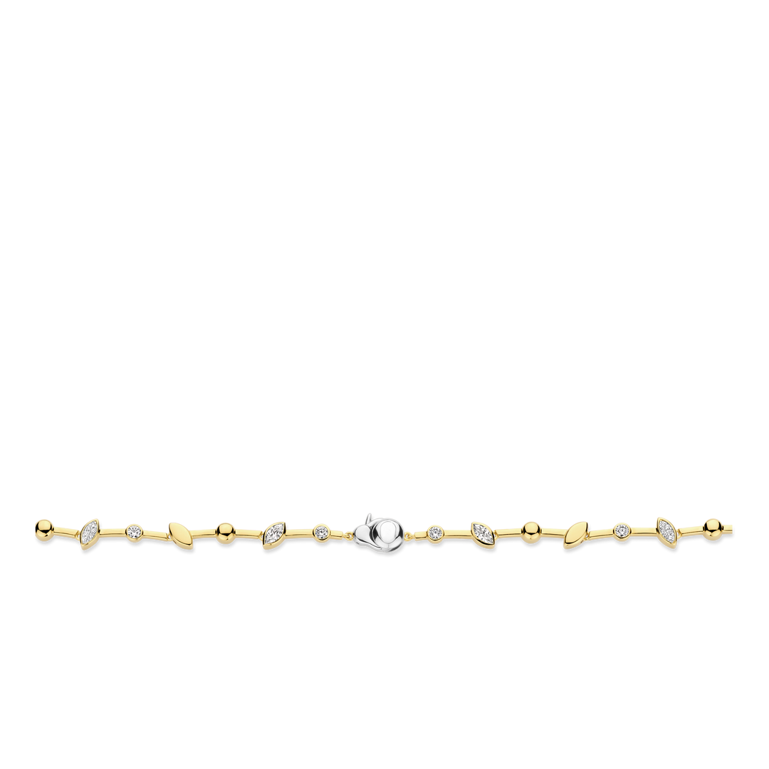 TI SENTO Gold Plated Sterling Silver Cubic Zirconia Set Necklace