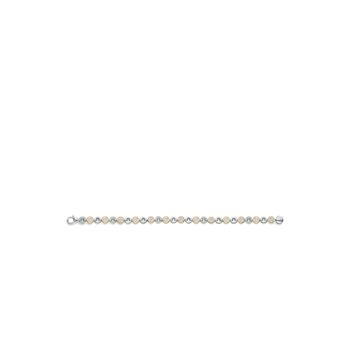 TI SENTO Sterling Silver & Gold Plated Cubic Zirconia Set Bracelet
