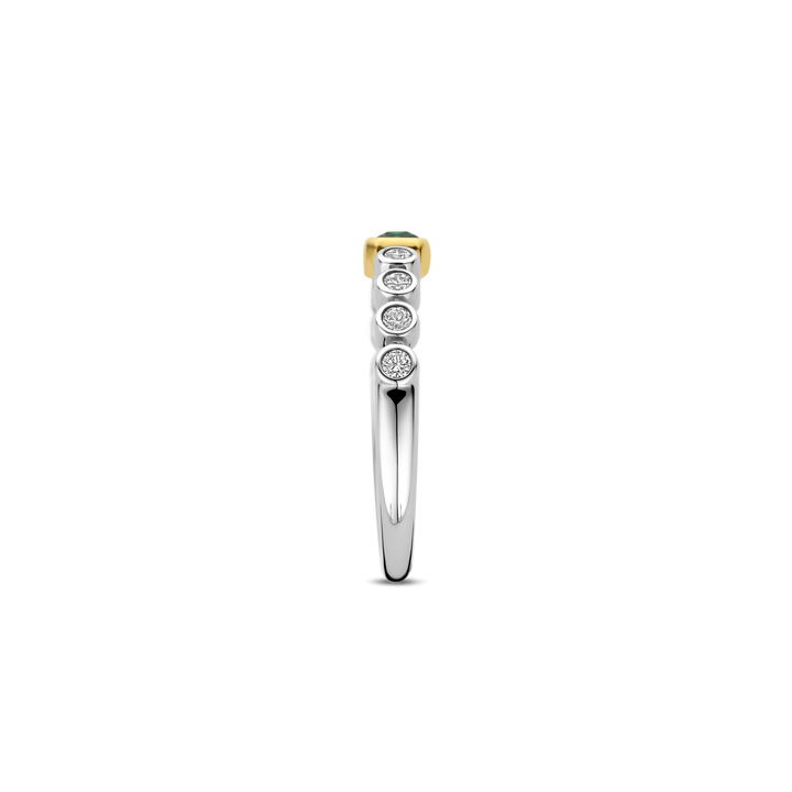TI SENTO Sterling Silver & Gold Plated Cubic Zirconia Set Ring