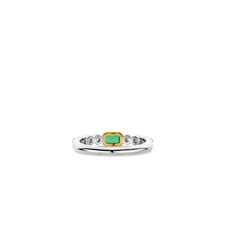 TI SENTO Sterling Silver & Gold Plated Cubic Zirconia Set Ring