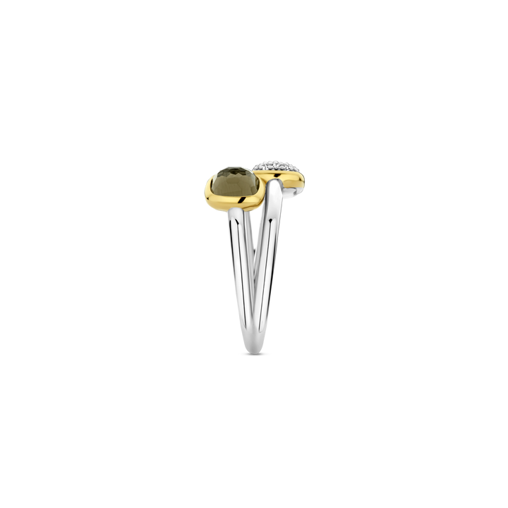 TI SENTO Sterling Silver & Gold Plated Cubic Zirconia Set Ring