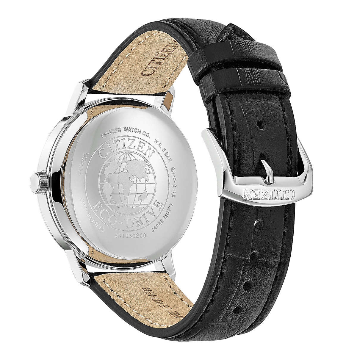 Citizen Eco-Drive Black Dial Stainless Steel Mens Watch BM7460-11E