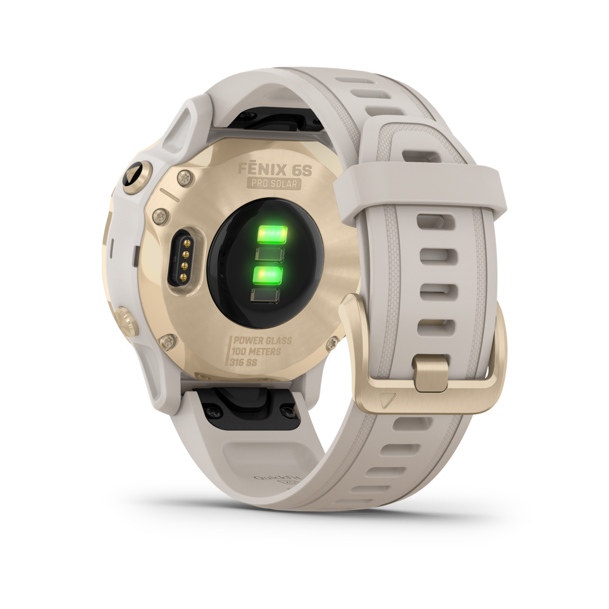 GARMIN fēnix 6S Pro Solar Polymer & Light Gold Tone Smartwatch 010-02409-11