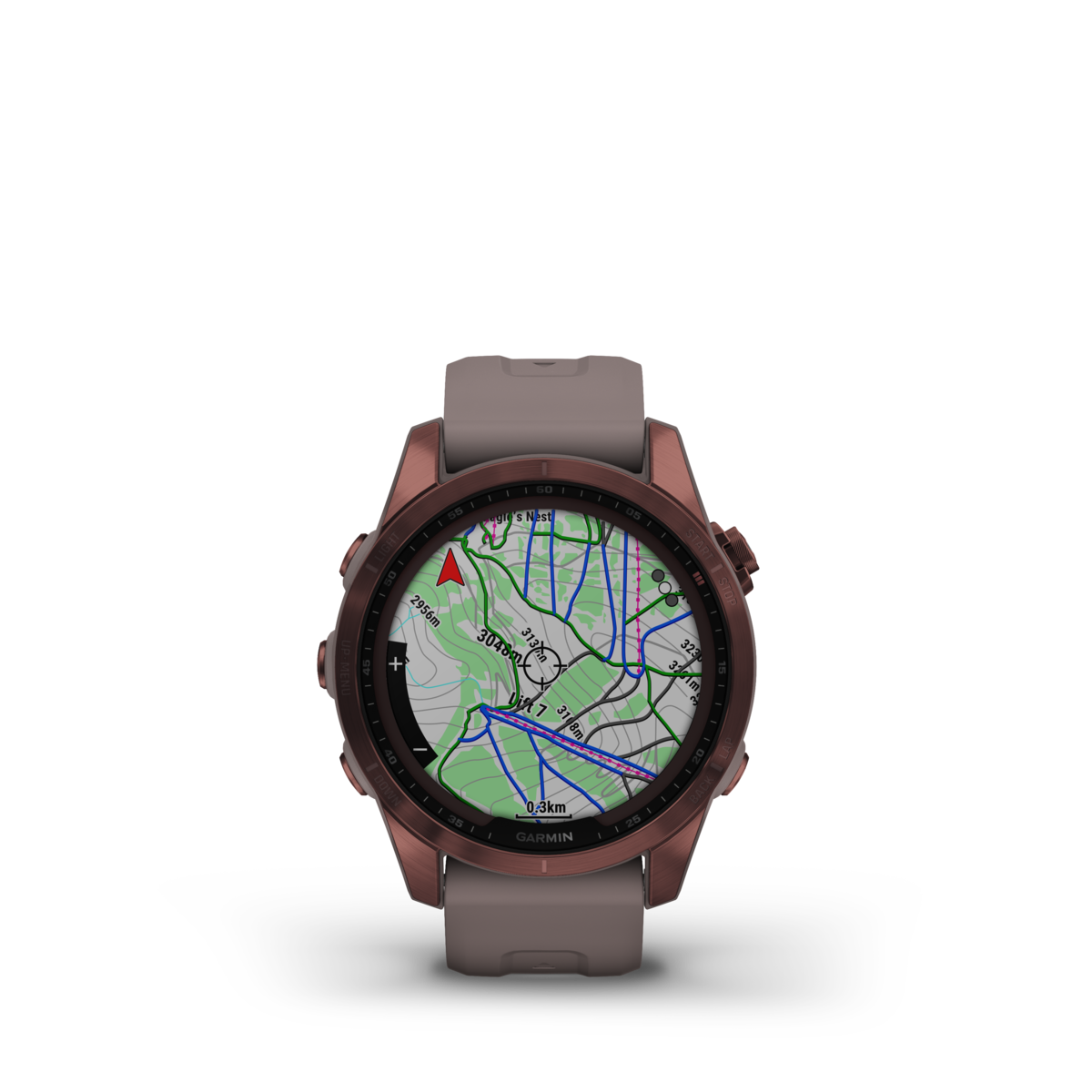GARMIN fēnix 7S Sapphire Solar Dark Bronze Polymer & Titanium Smartwatch 010-02539-29
