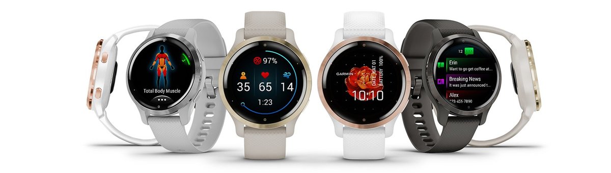 GARMIN Venu 2S White Polymer & Rose Gold Tone Smartwatch 010-02429-23