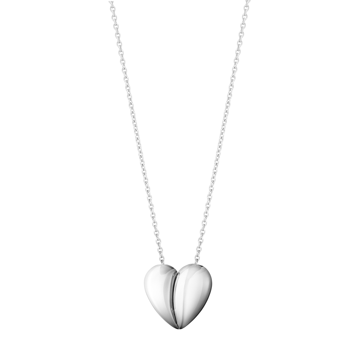 Georg Jensen HEARTS OF GEORG JENSEN Curve Heart Sterling Silver Pendant Necklace 10017504