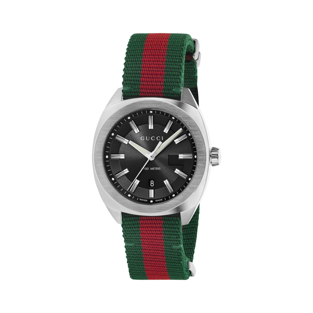 Gucci GG2570 Black Dial Stainless Steel Mens Quartz Watch YA142305 