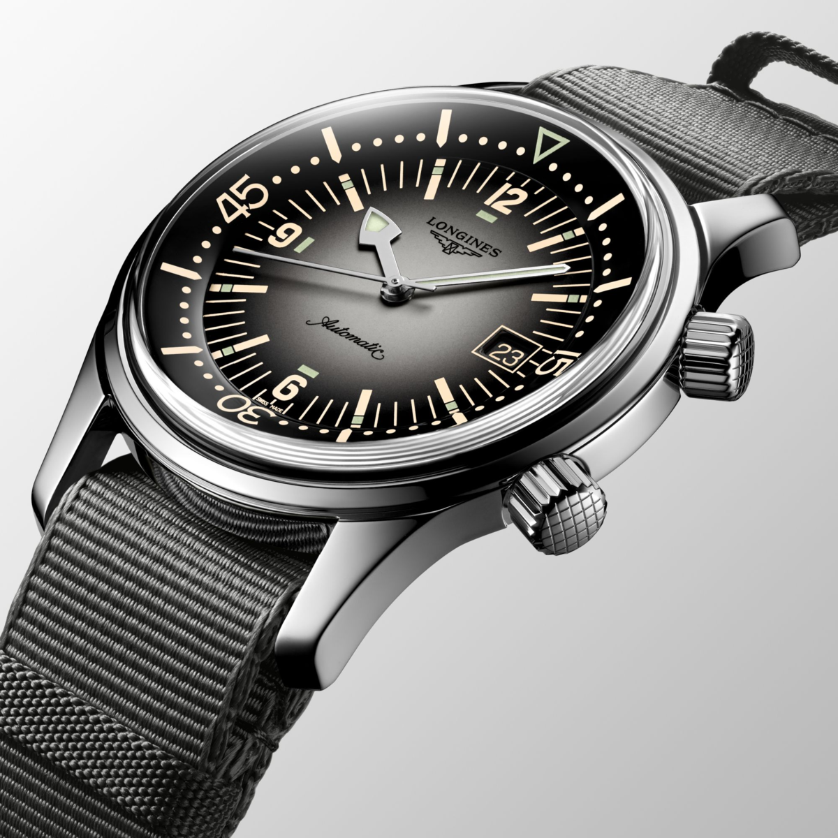 Longines Legend Diver Grey Dial Stainless Steel Mens Watch L37744702