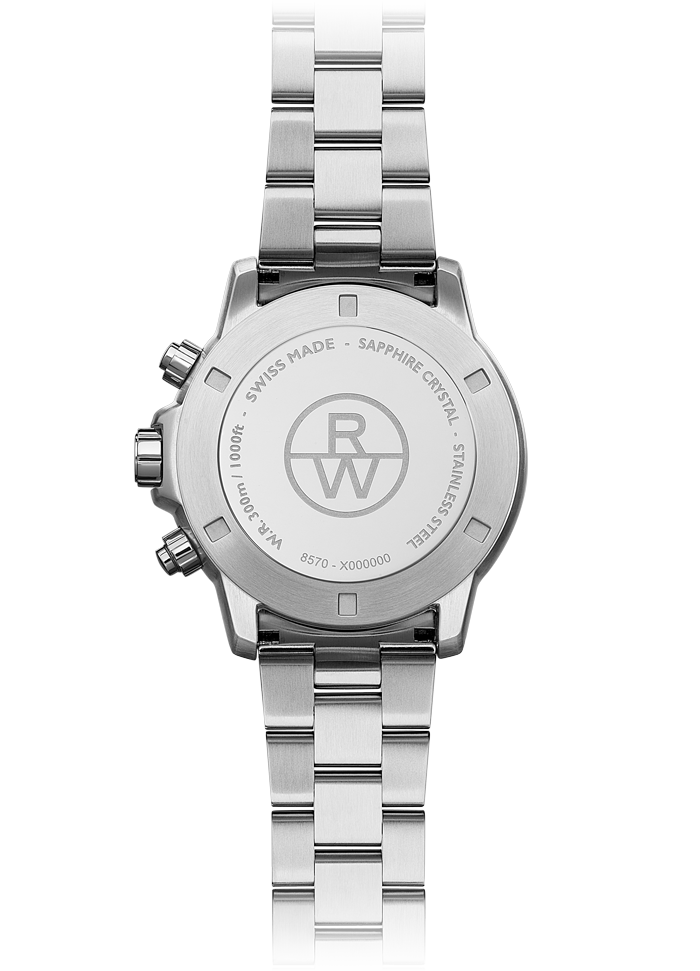 Raymond Weil Tango 300 Black Dial Stainless Steel Mens Quartz Chronograph Watch 8570-ST2-05207